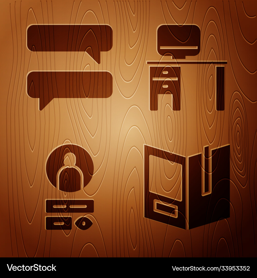 Set open book speech bubble chat create account vector image