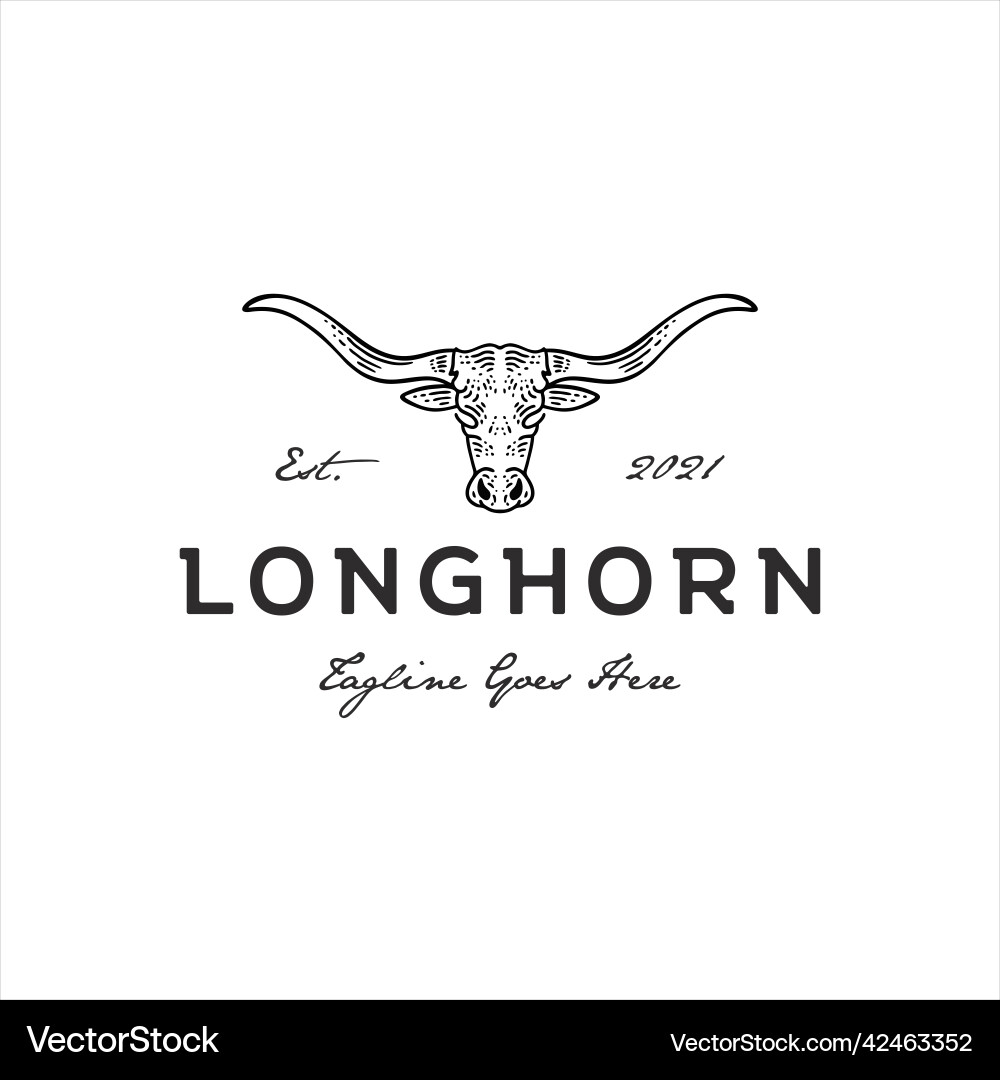 Texas Longhorn Logo Land westlichen Bullen Texas Longhorn Logo Land westlichen Bullen vektorbild