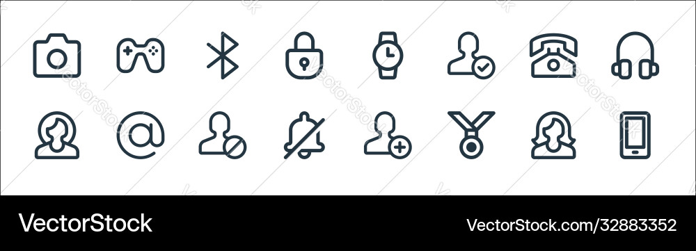 User interface line icons linear set quality vector image
