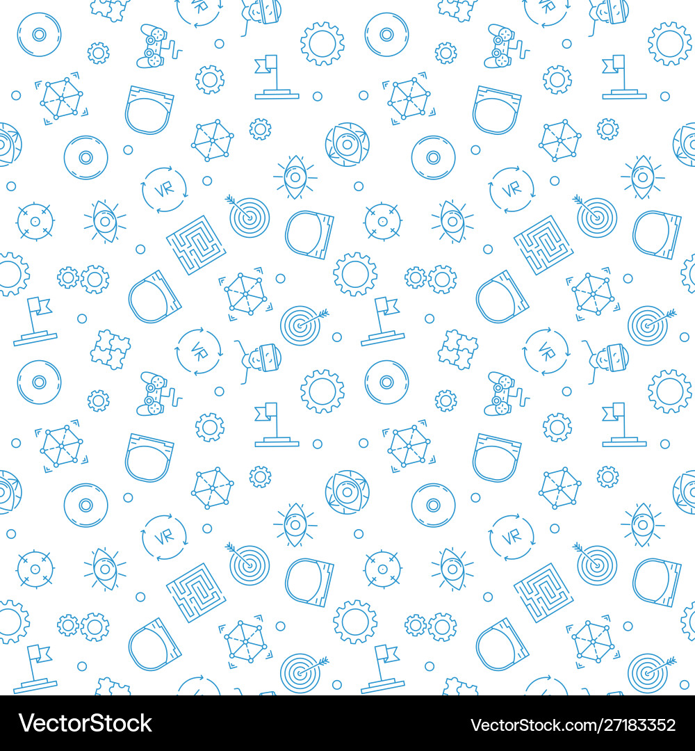 Vr virtual reality linear seamless pattern Vector Image