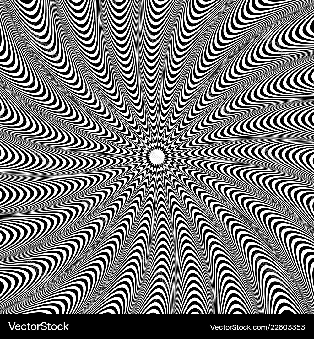 Abstract element with radiating lines monochrome Vector Image