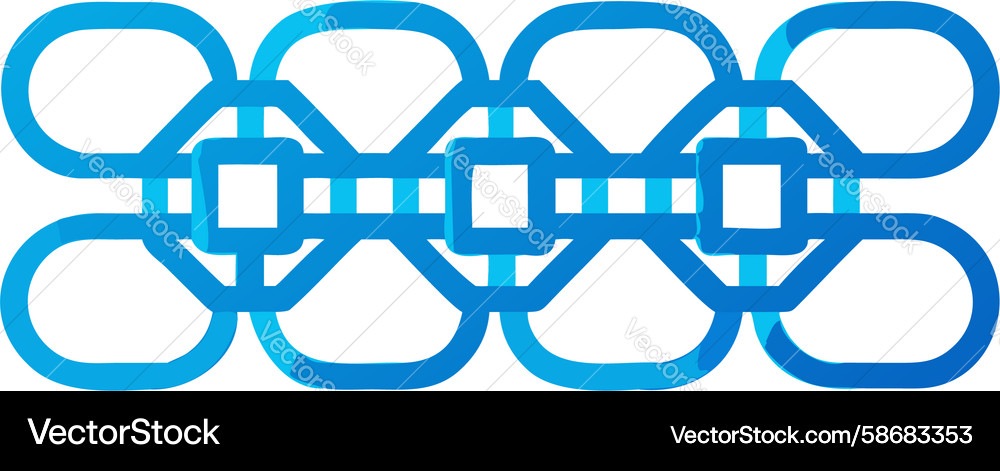 Blue Hexagonal Chain Pattern Vector Image
