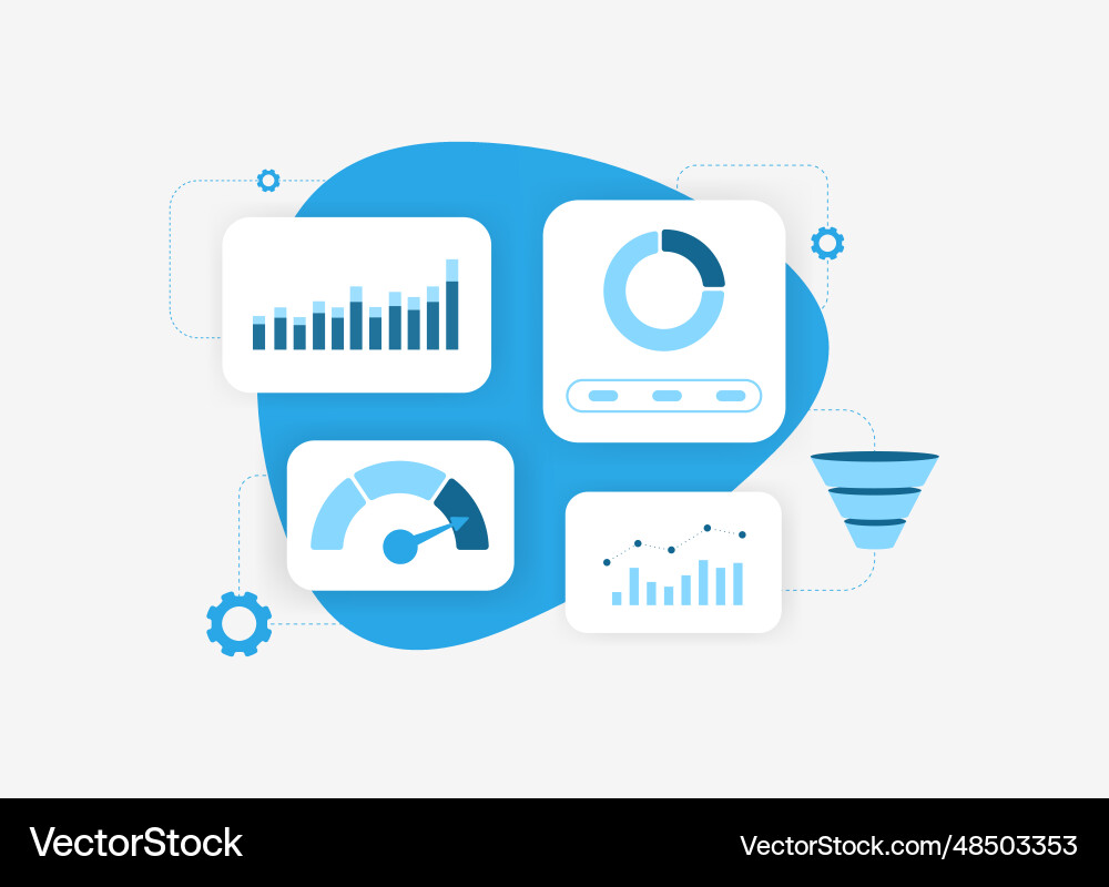 Business reporting dashboard - data analytics Business reporting dashboard - data analytics vector image