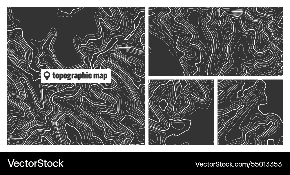 Colorful topographic map sets with contour lines Colorful topographic map sets with contour lines vector image