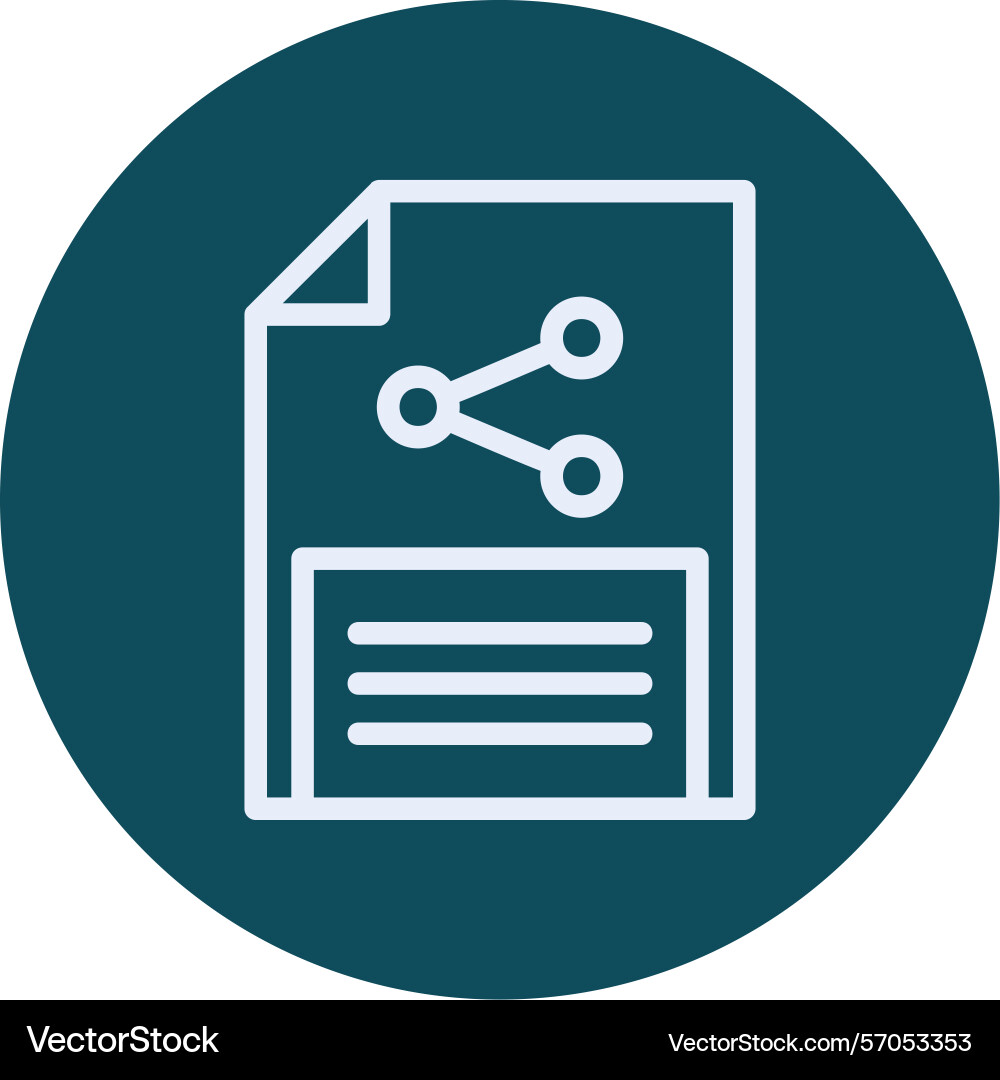 Document sharing line circle style icon design Vector Image