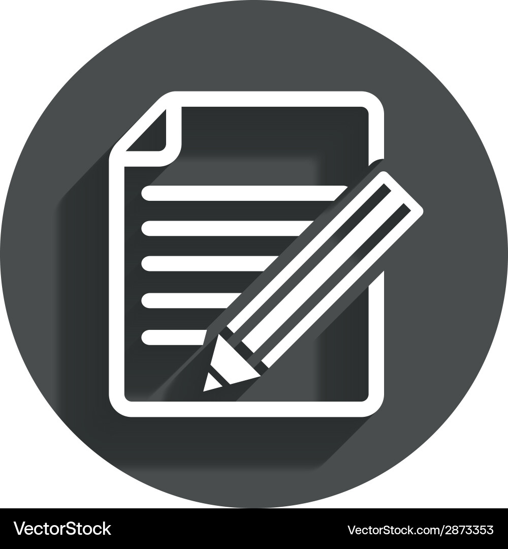 Edit document sign icon content button vector image