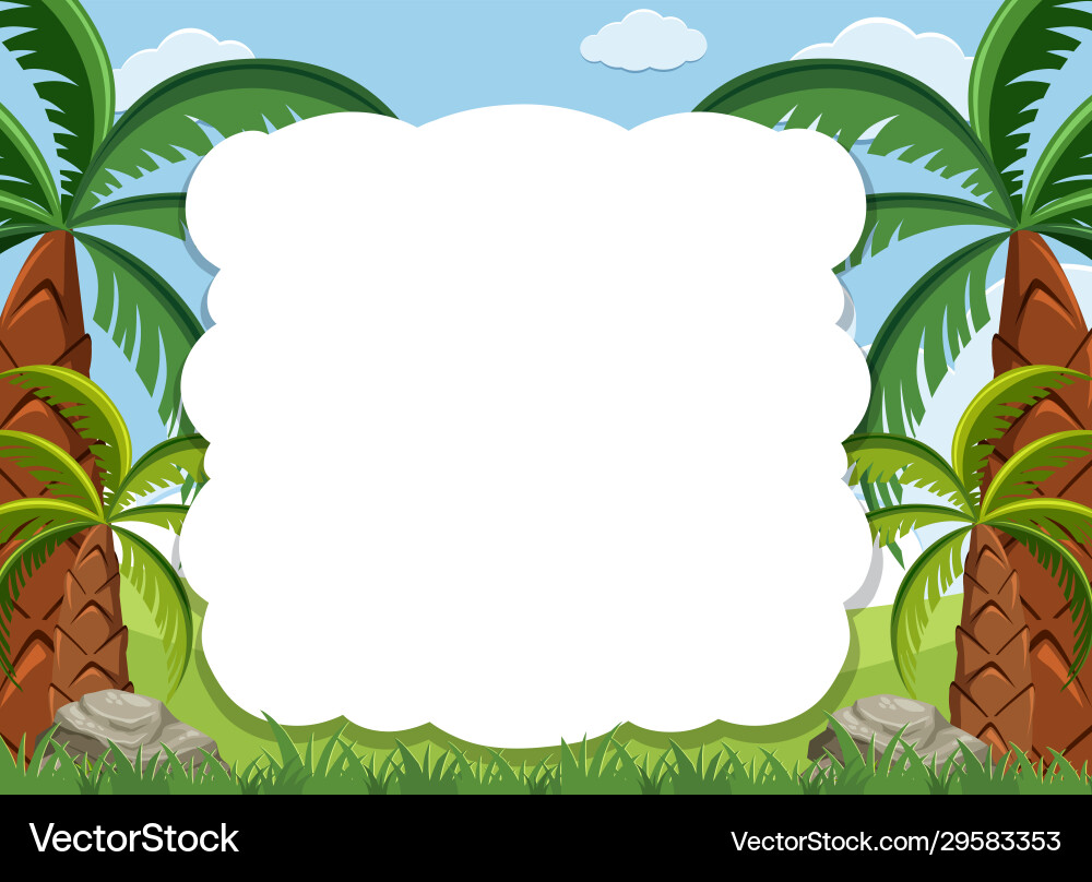 Frame design template with many trees Frame design template with many trees vector image