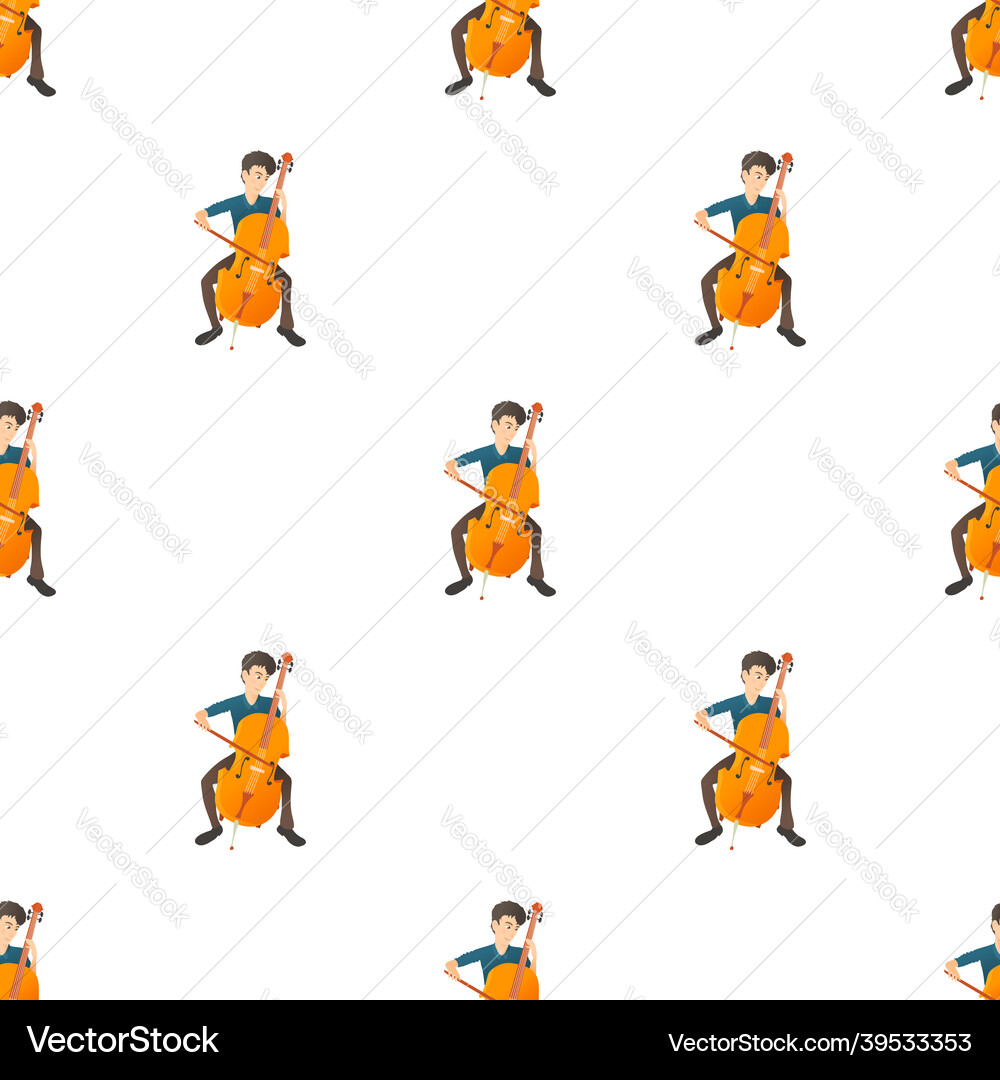 Man plays on cello pattern seamless Man plays on cello pattern seamless vector image