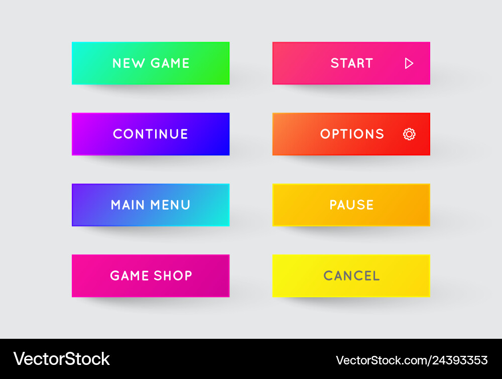 Modern Gradient App Buttons - Set vector image