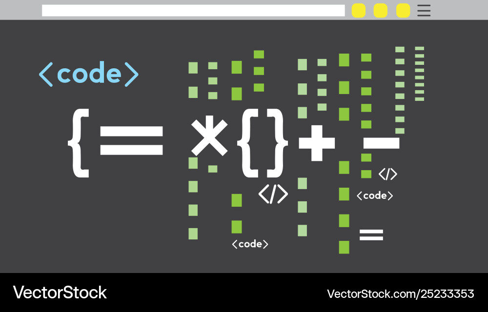 Programming-Code in einem Browser-Fenster vektorbild