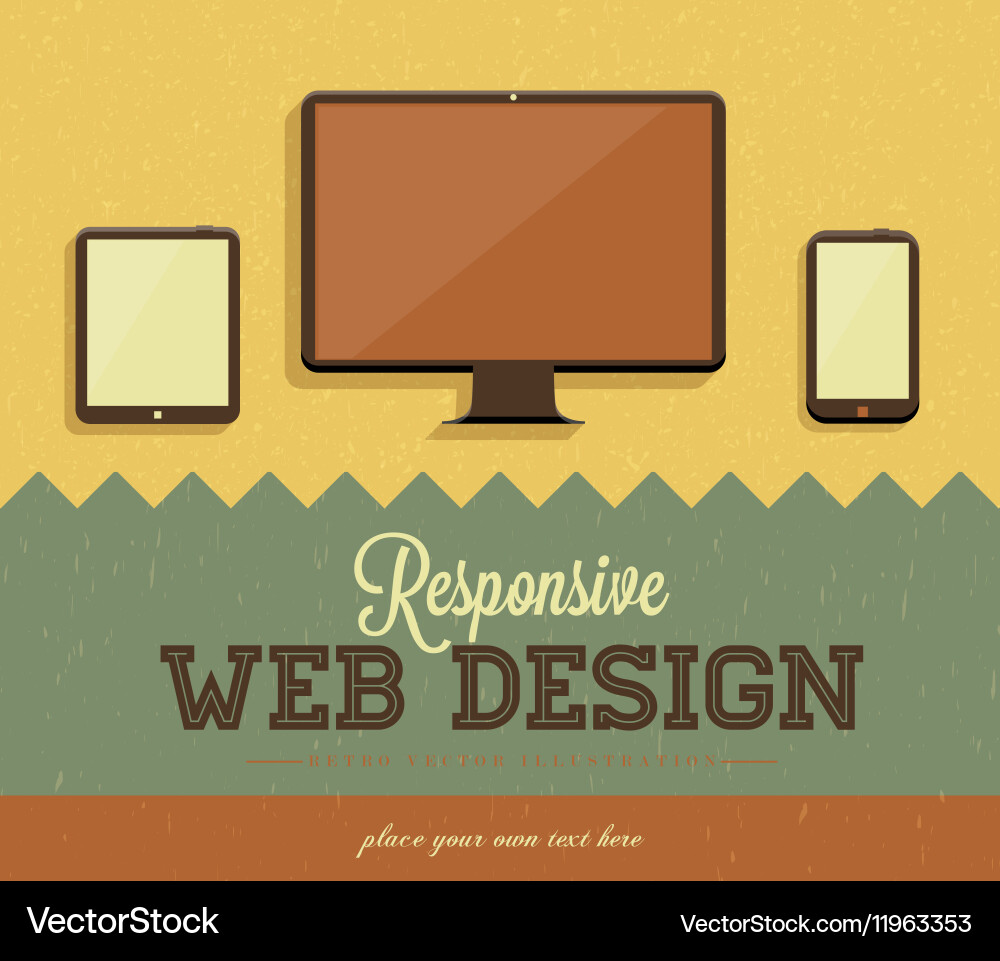 Retro web design template vector image