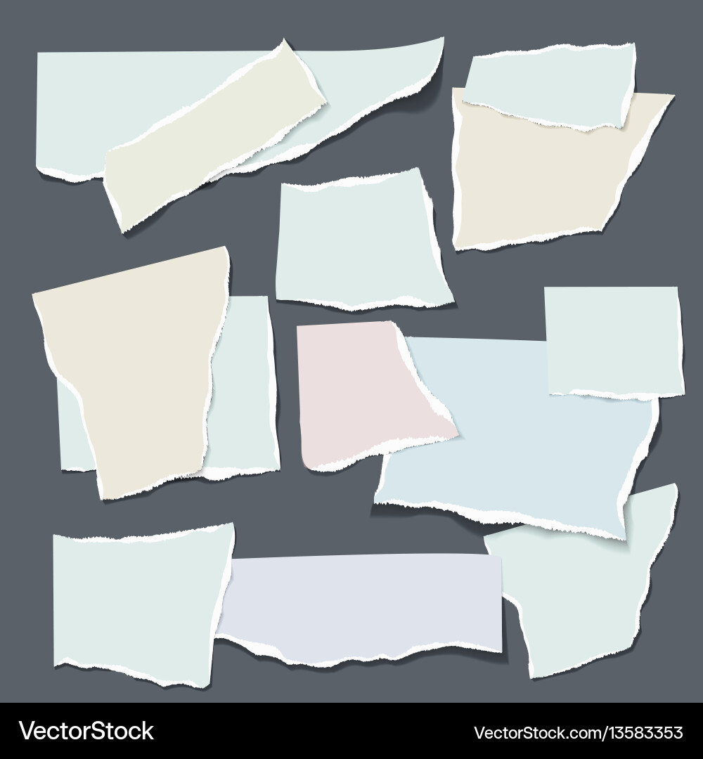 Set of isolated realistic empty paper Set of isolated realistic empty paper vector image