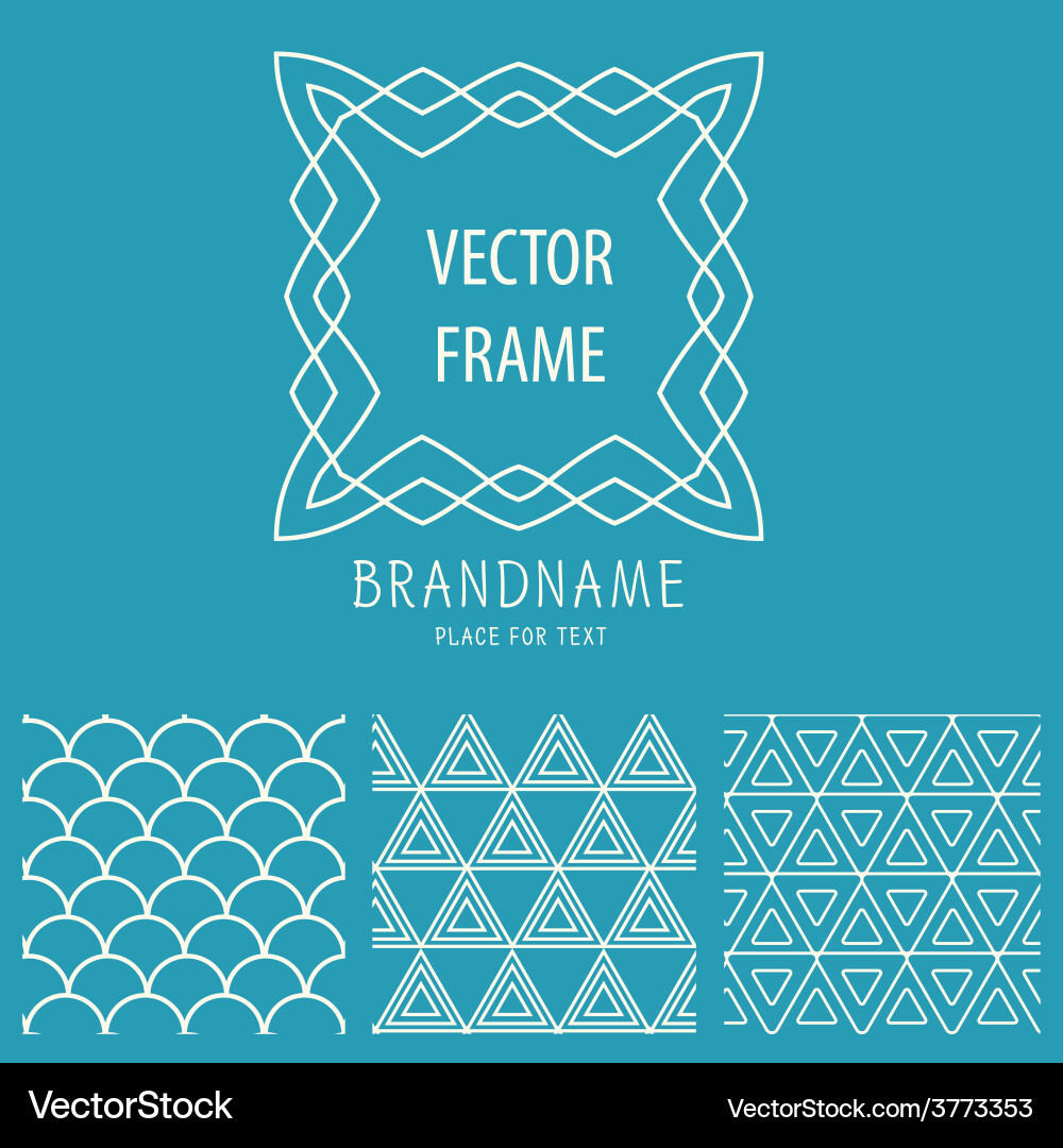 Set of outline emblems and patterns vector image