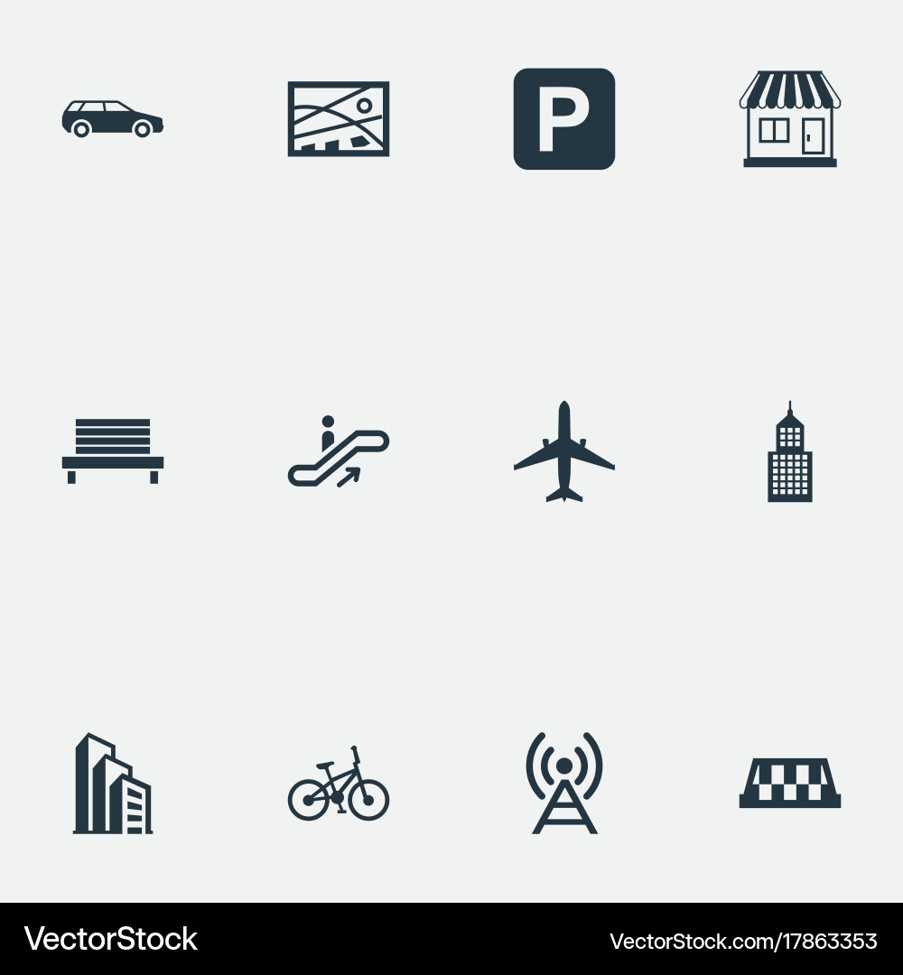 Set of simple architecture Vector Image