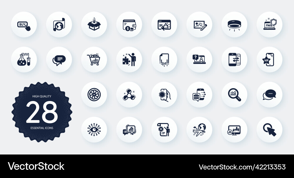 Set of technology icons such as text message vector image