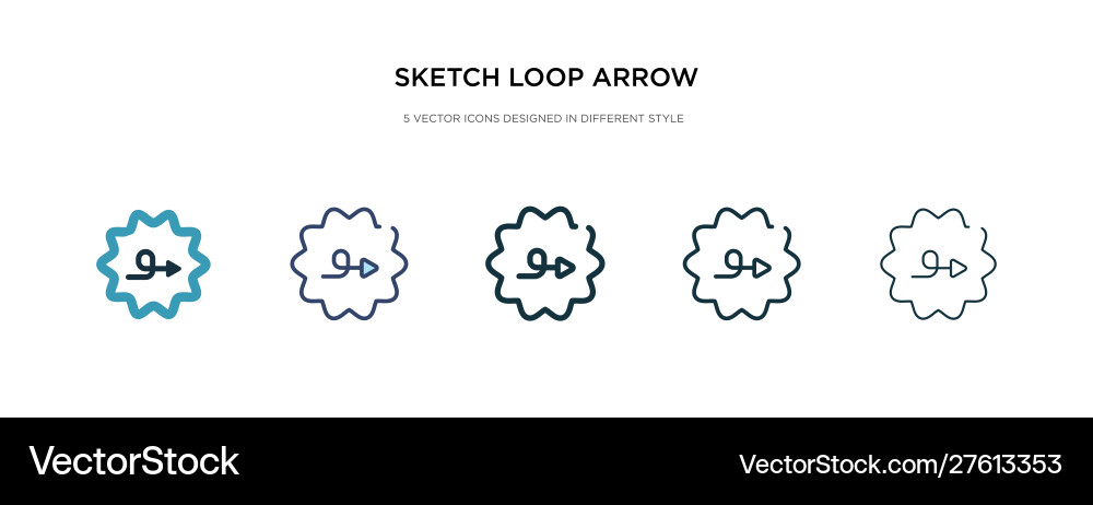 Sketch Schleife Pfeil-Symbol in verschiedenen Stil zwei Sketch Schleife Pfeil-Symbol in verschiedenen Stil zwei vektorbild