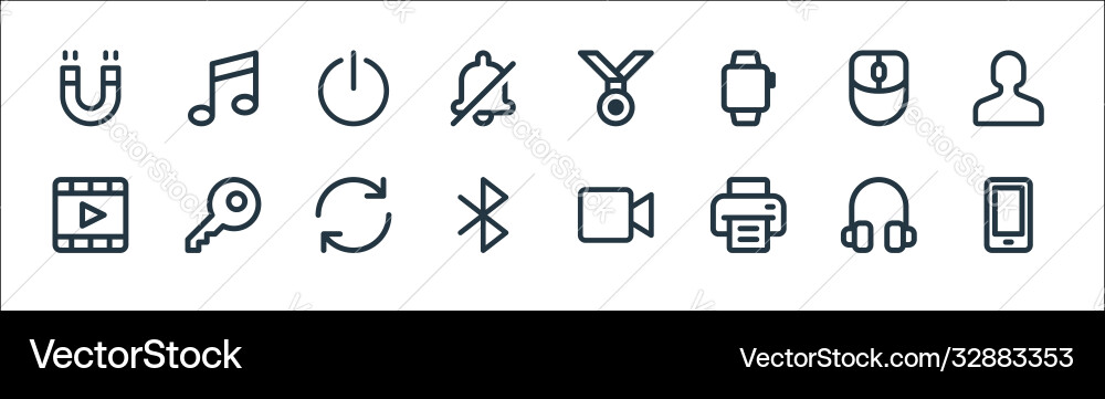 User interface line icons linear set quality vector image