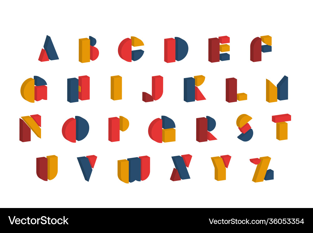 Bauhaus letters and numbers set Royalty Free Vector Image
