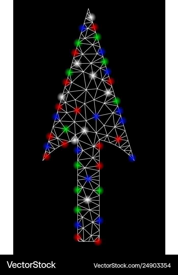 Bright mesh 2d arrow axis y with light spots Vector Image