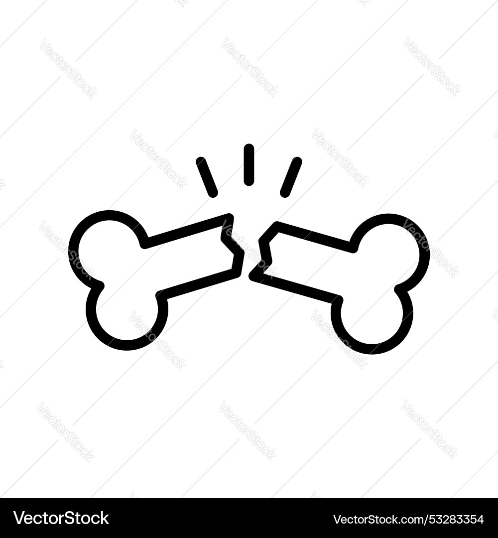 Broken bone icon outline style design isolated vector image
