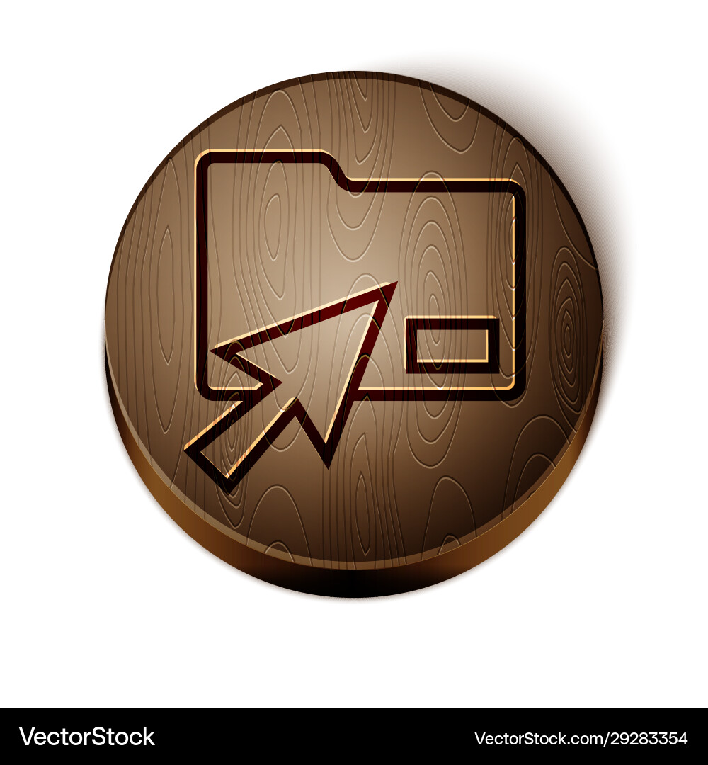 Brown line cursor click document folder icon Brown line cursor click document folder icon Vector Image