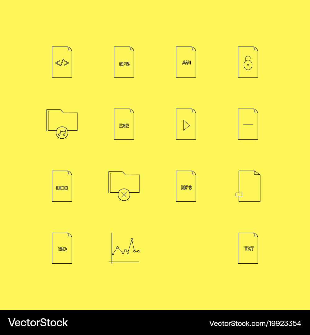 Dateien und Ordner lineare Icon setzen einfache Umriss vektorbild