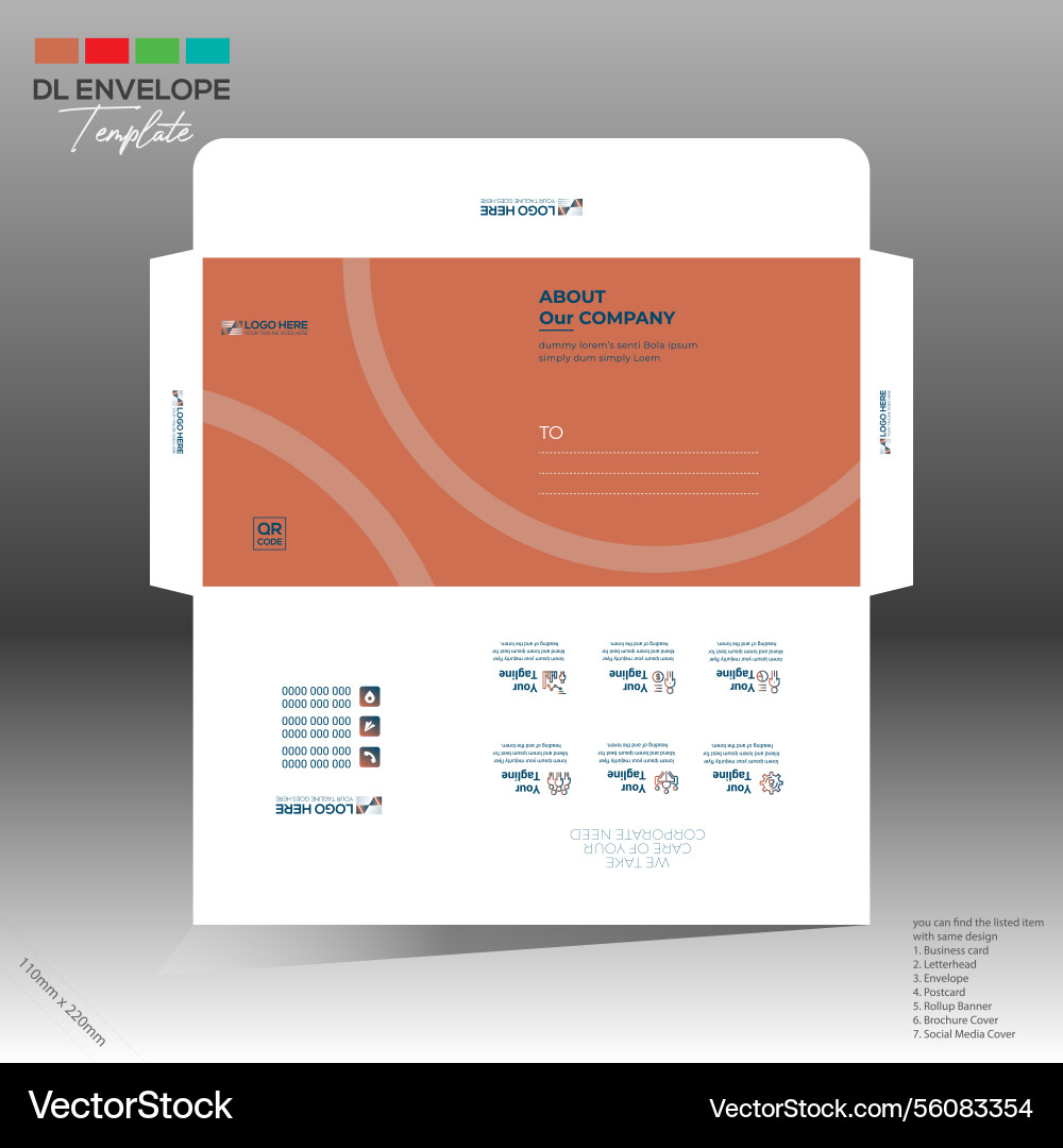 Envelope layout design for any use Vector Image