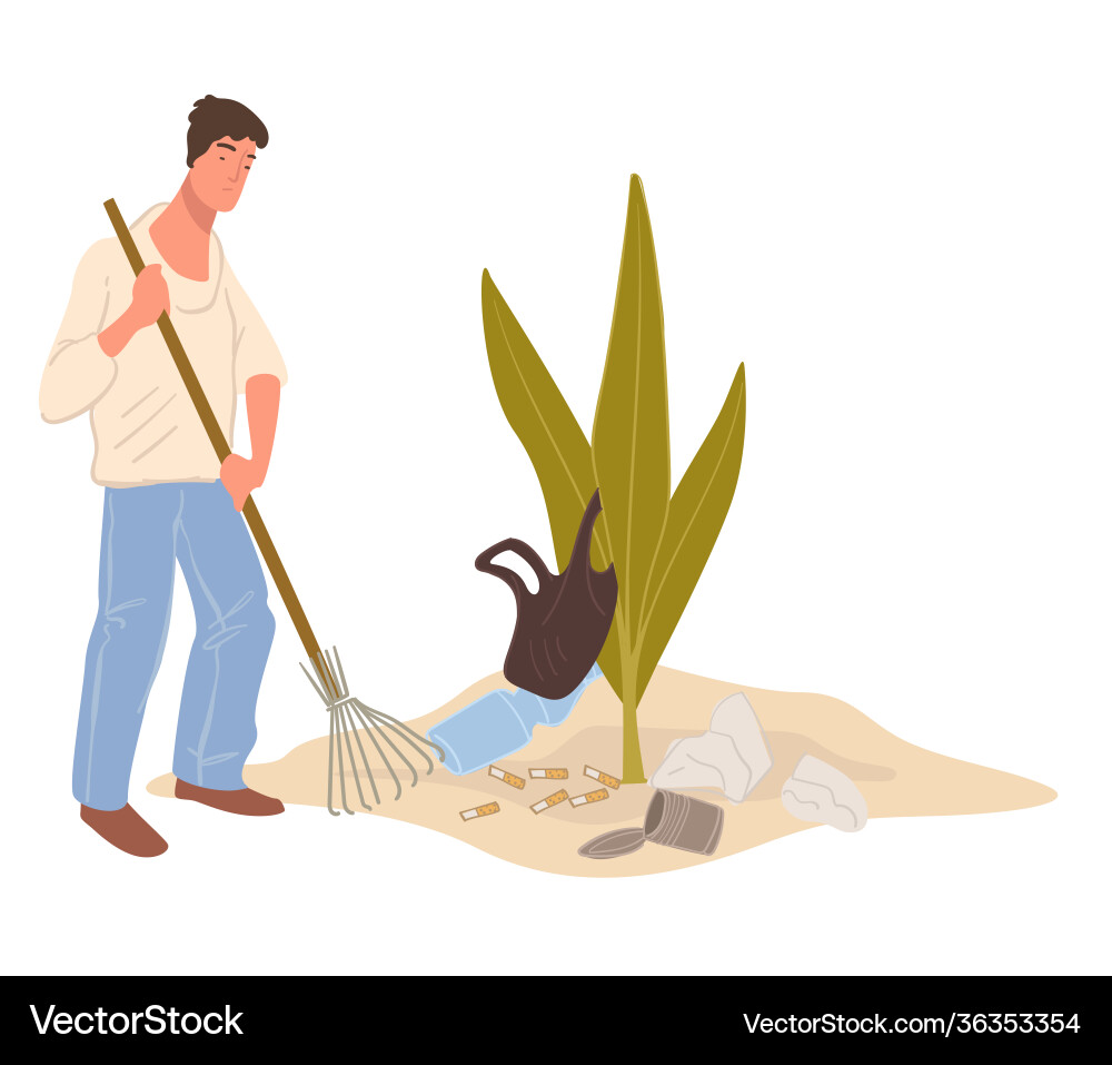 Environment pollution and coping with garbage Vector Image