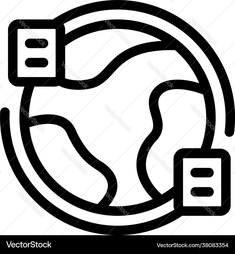 Global file transfer icon outline style Global file transfer icon outline style vector image