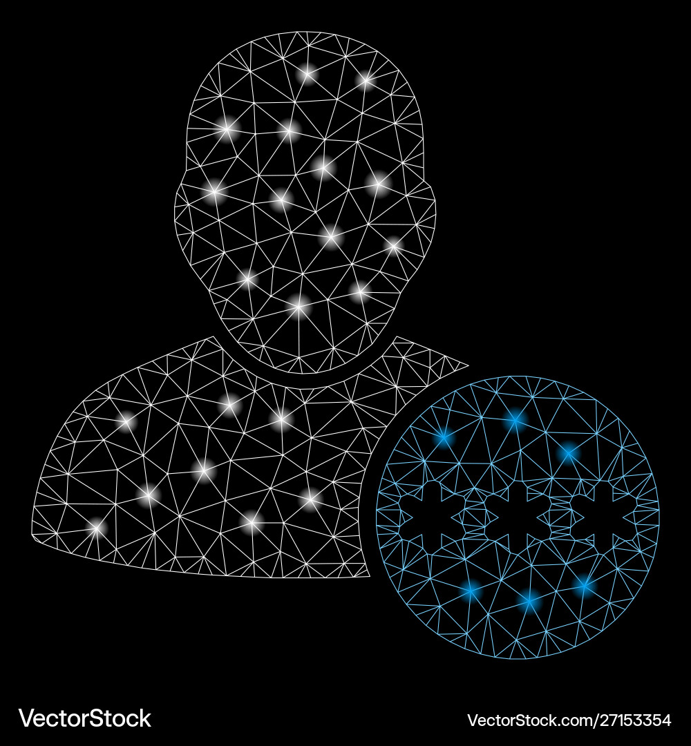Glowing mesh 2d user password with light spots Glowing mesh 2d user password with light spots vector image