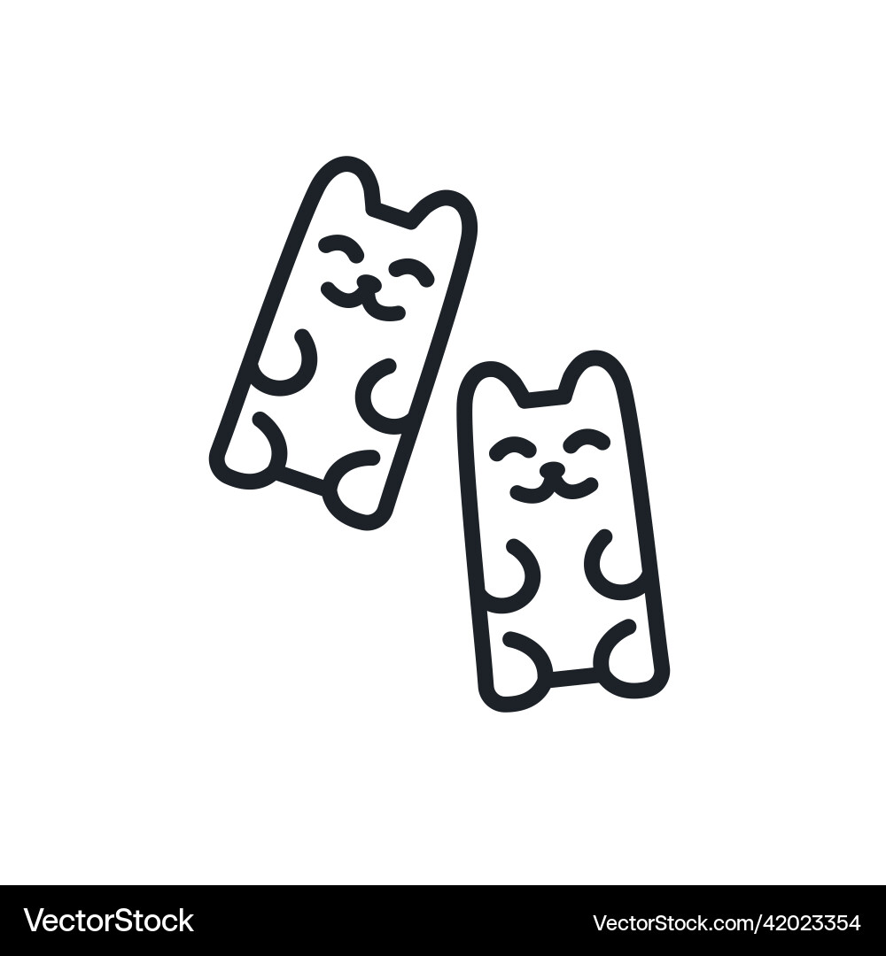 Gummy Bears Line Art Icon Vector Image