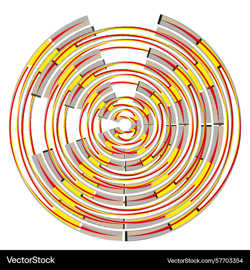 Kreissegmentmuster Schichtring Design vektorbild