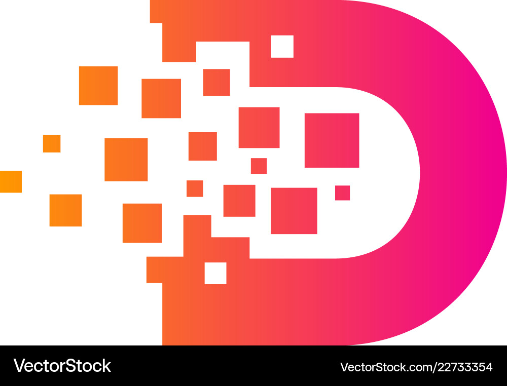 Pixel D Logo Icon - Moderne Technik Vektorbild