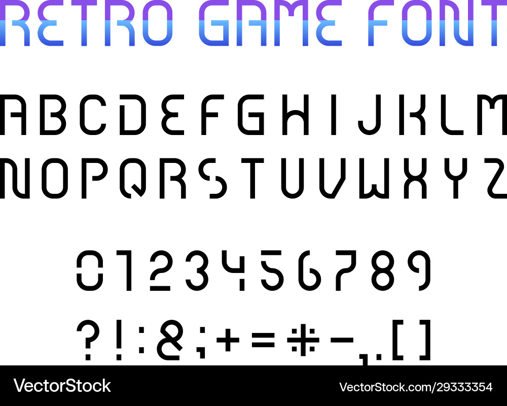 Retro game font Retro game font vector image