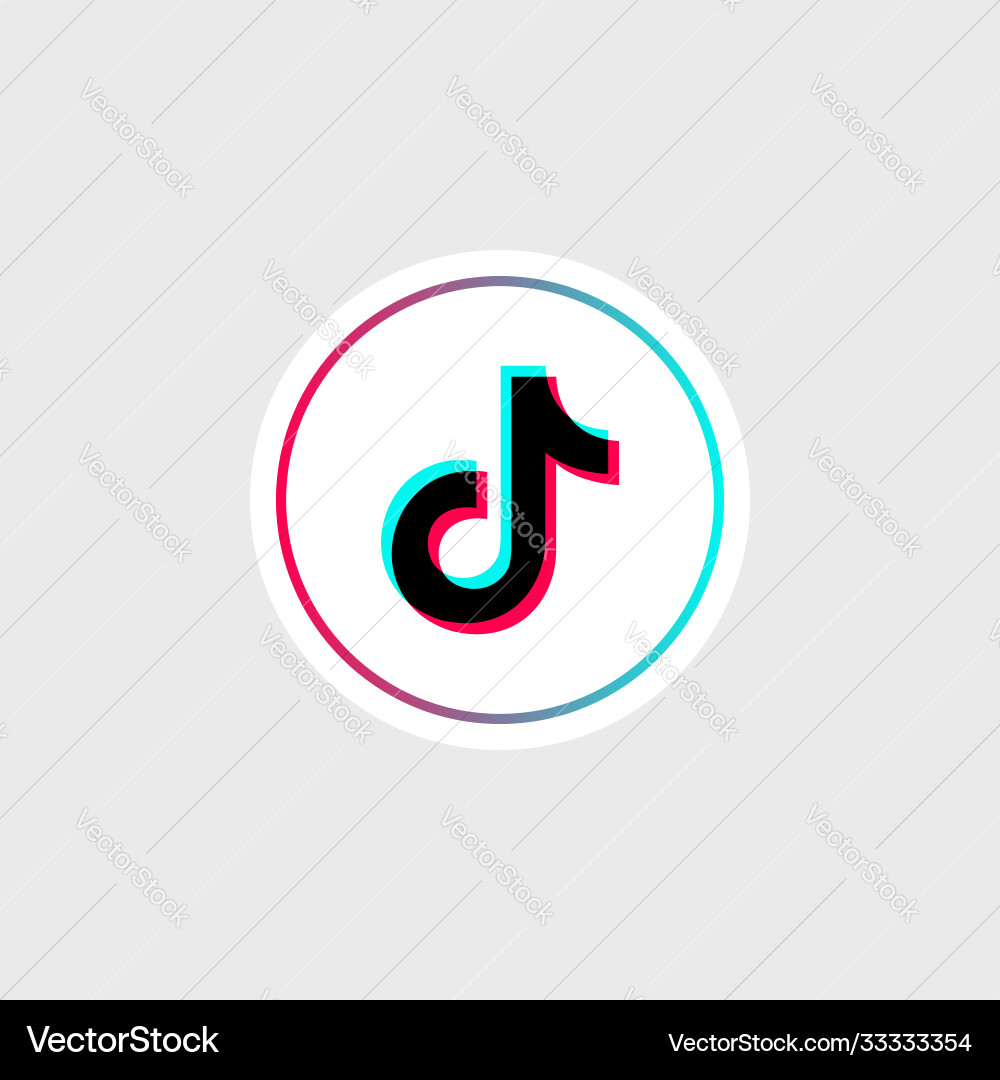 Tik tok glitch icon social media odessa Tik tok glitch icon social media odessa vector image