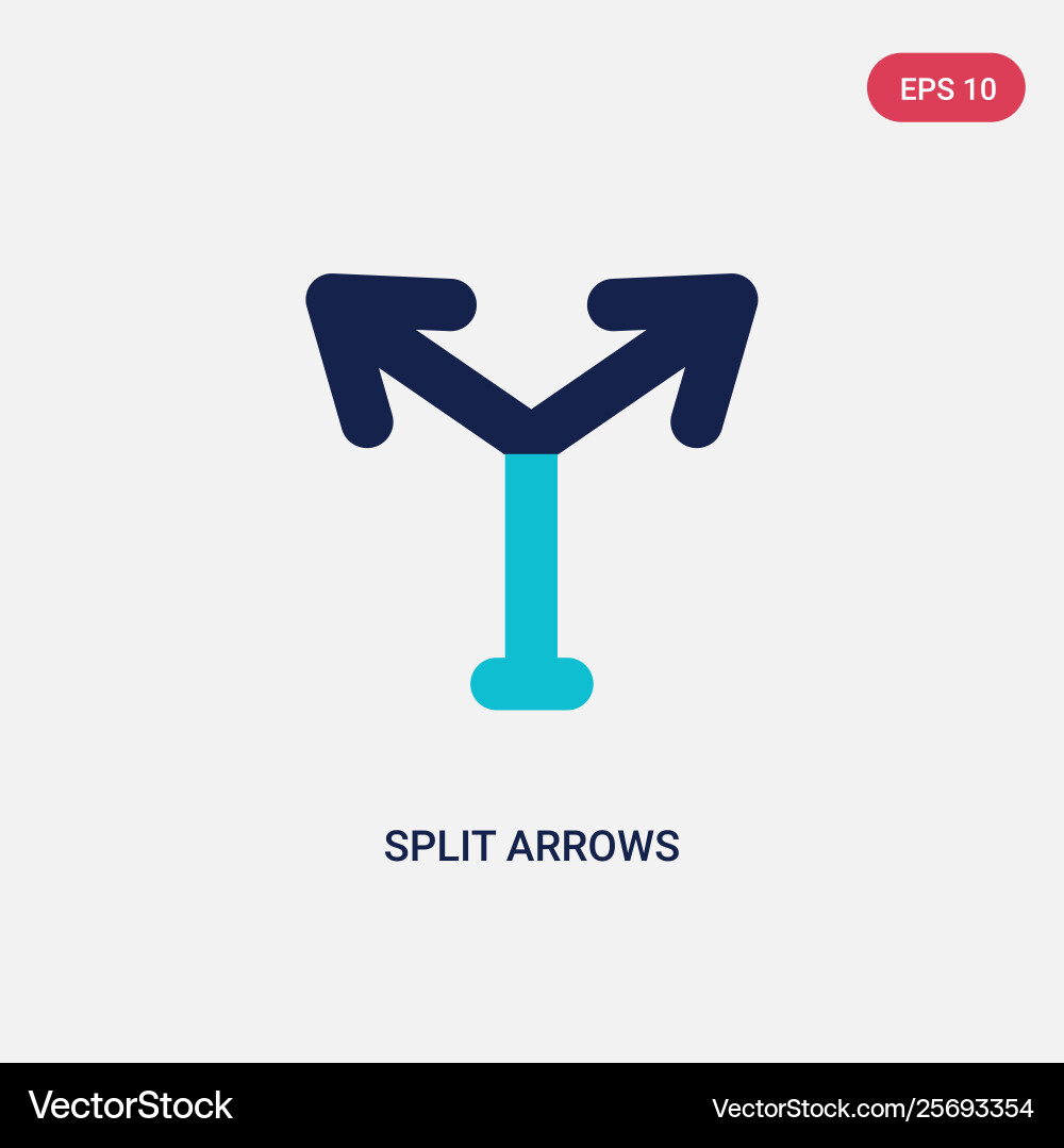 Two color split arrows icon from concept Two color split arrows icon from concept vector image