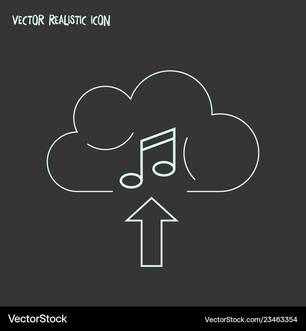 Upload music icon line element Upload music icon line element vector image