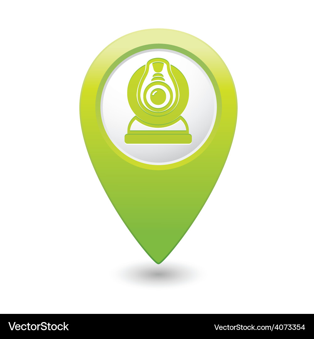Web camera green map pointer vector image