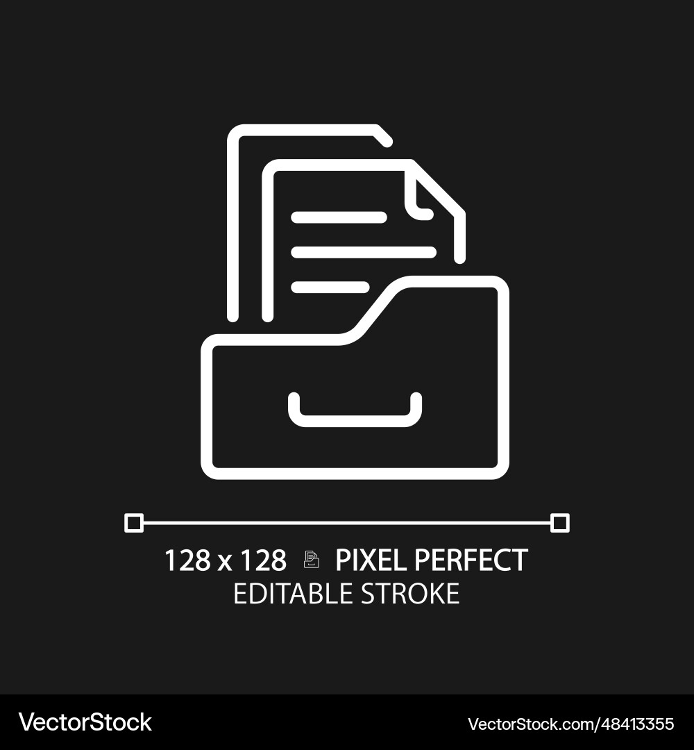 2d customizable folder thin linear white icon 2d customizable folder thin linear white icon vector image