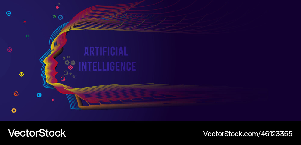 Artificial intelligence technology web background Artificial intelligence technology web background vector image