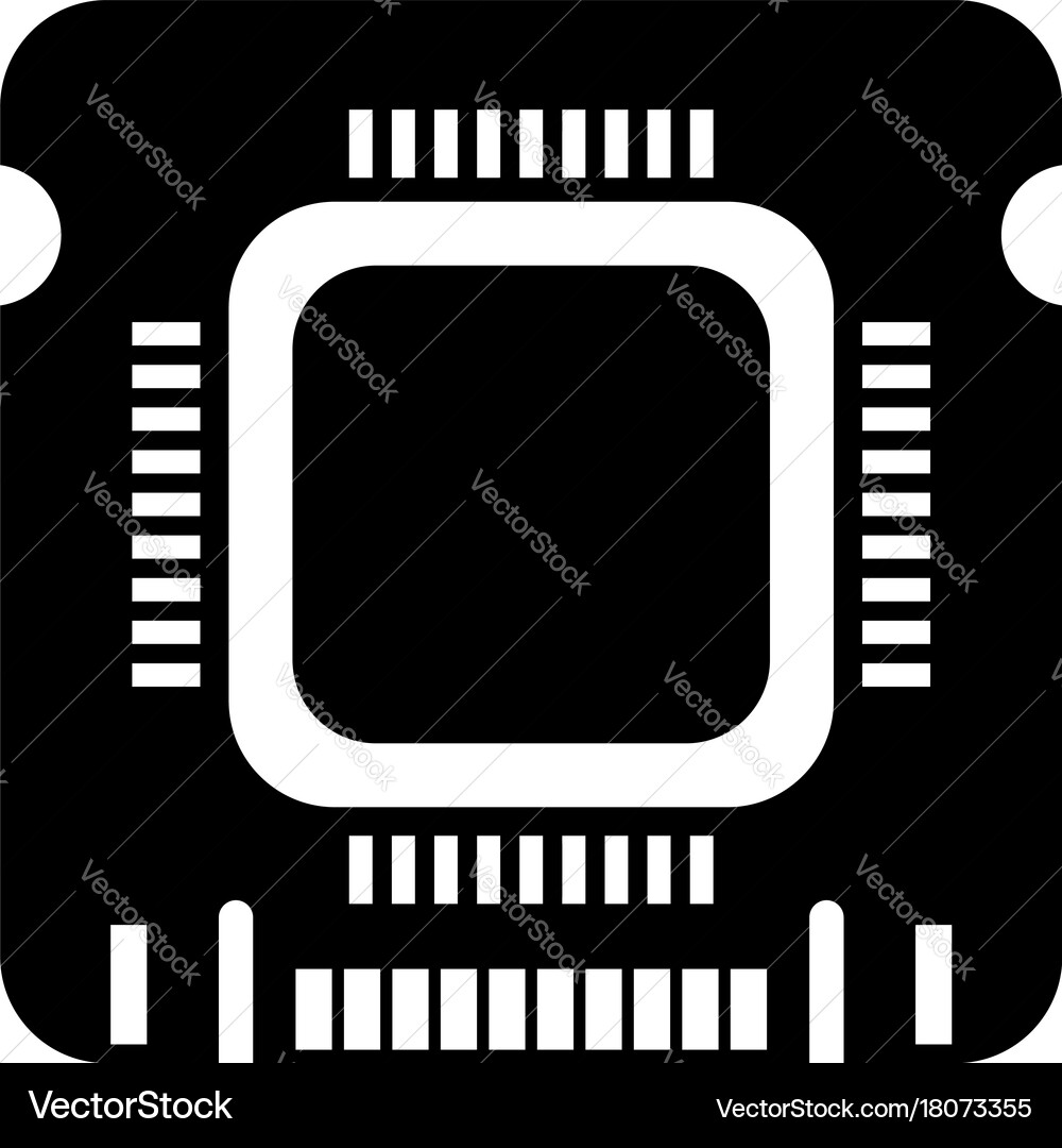 Component microchip icon simple black style Vector Image