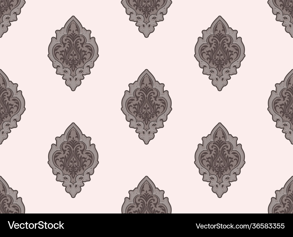 Damask seamless pattern element classical Vector Image