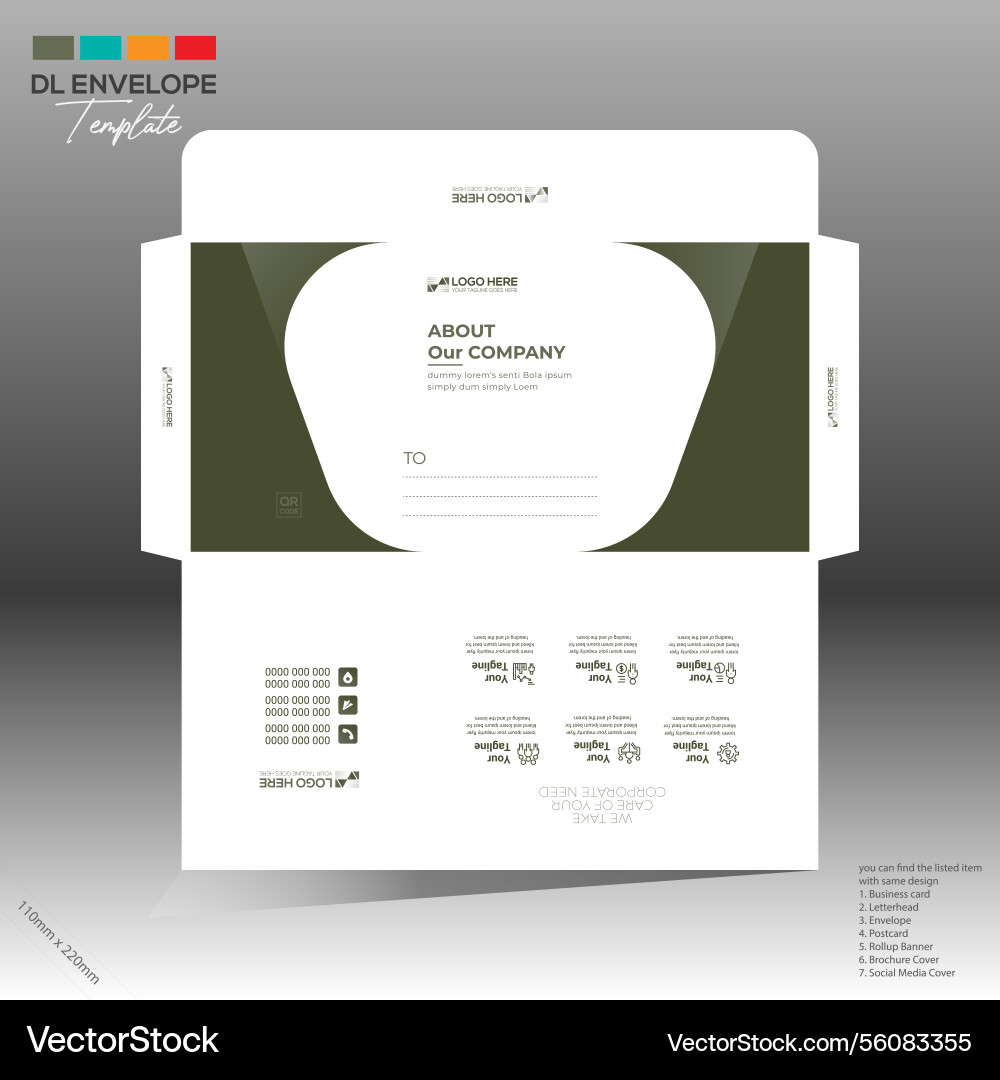 Envelope layout design for any use Vector Image