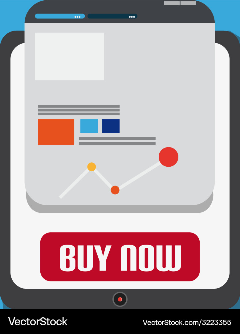 Flat design with tablet web vector image