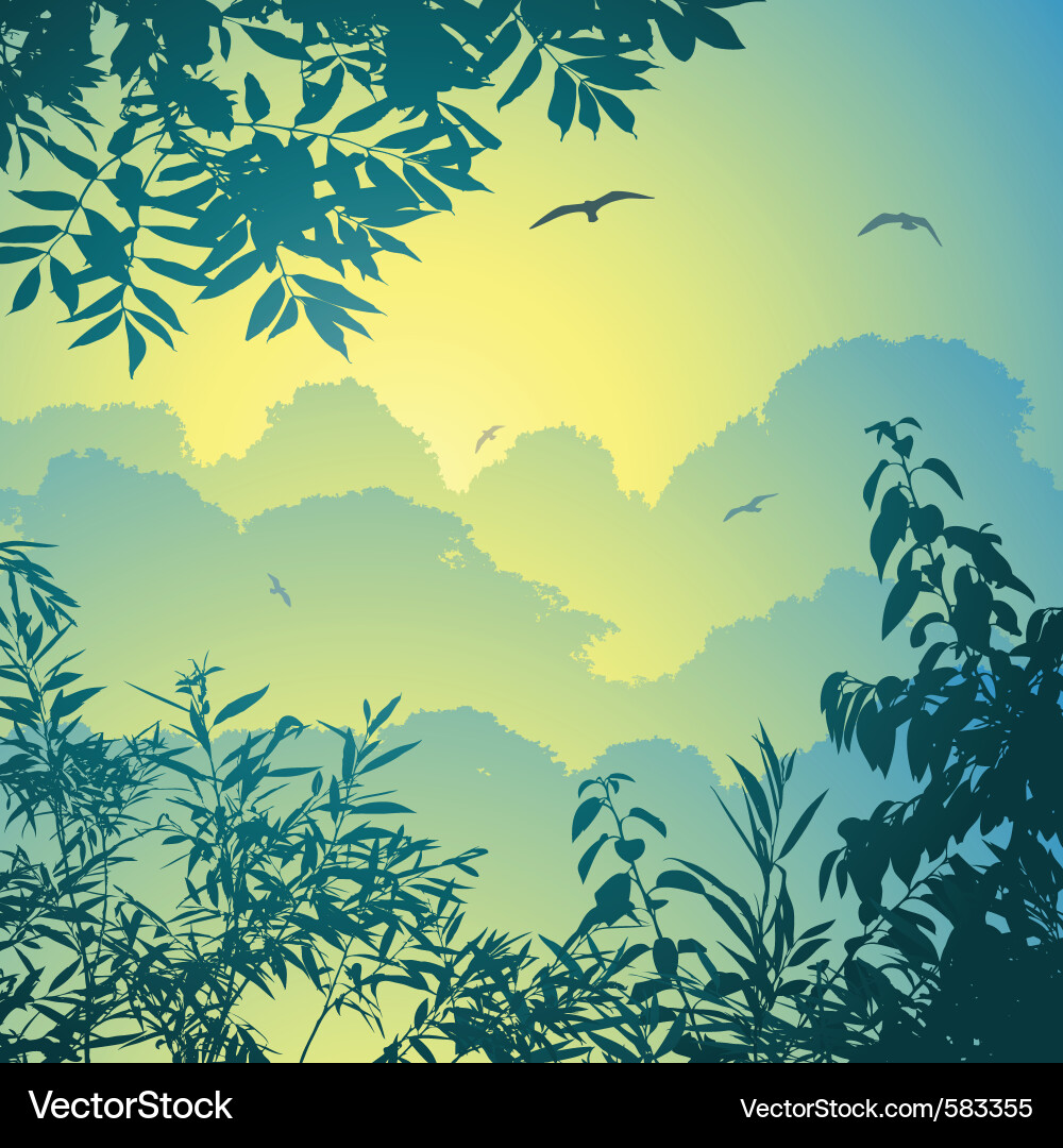 Forest Silhouette Landscape vector image