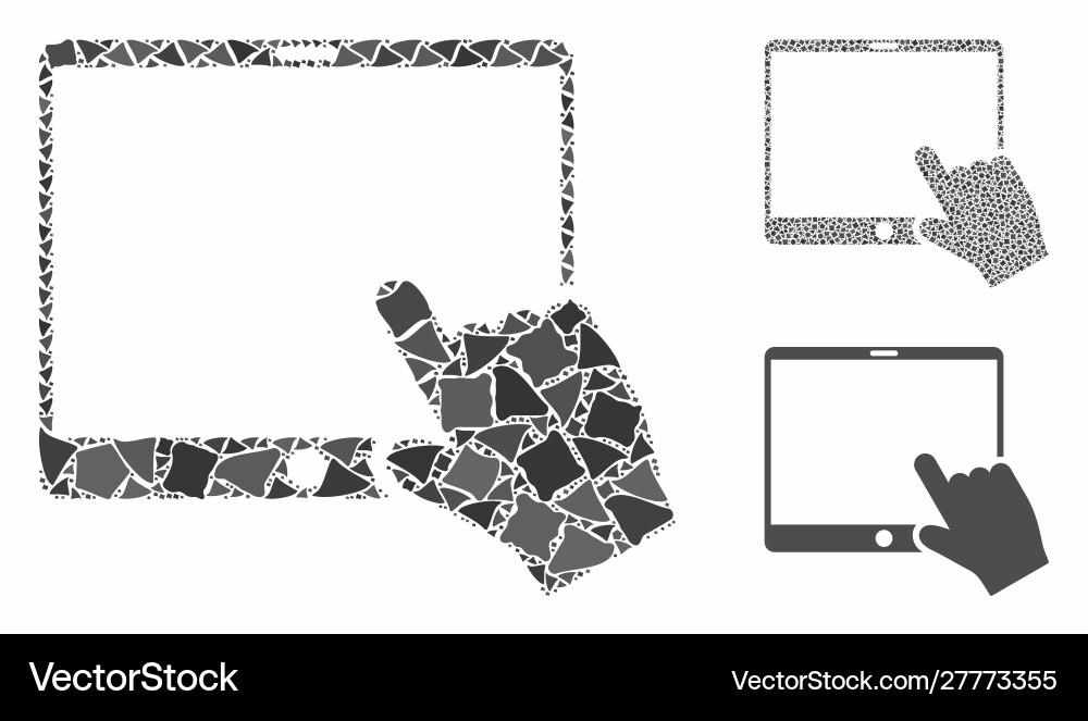 Hand pointer tablet composition icon abrupt Hand pointer tablet composition icon abrupt vector image