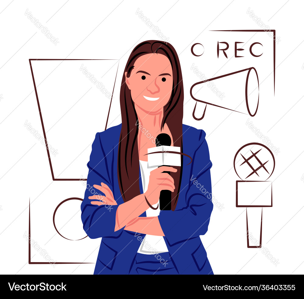 Journalist in shadow sharp lines style vector image