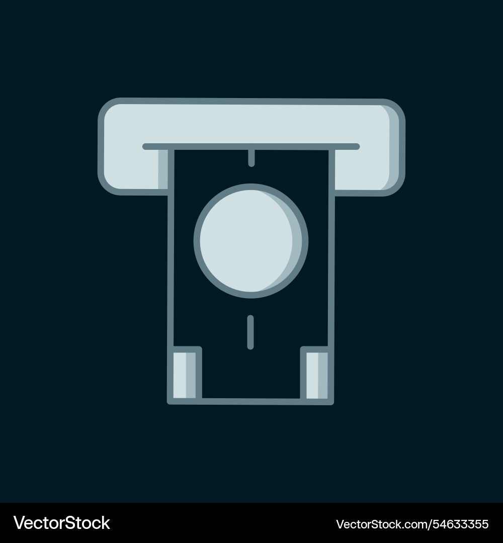 Line atm - automated teller machine and money Line atm - automated teller machine and money vector image