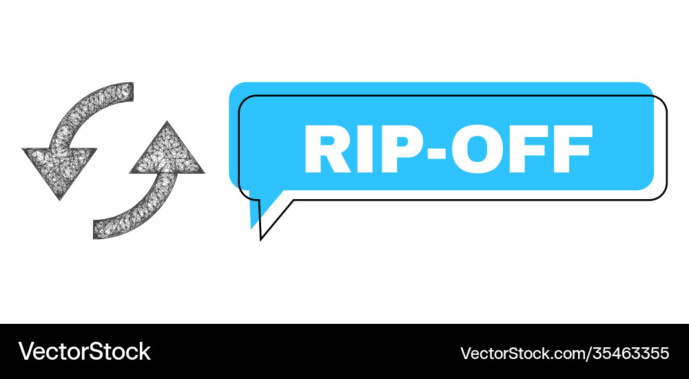 Misplaced rip-off speech cloud and net mesh Misplaced rip-off speech cloud and net mesh vector image