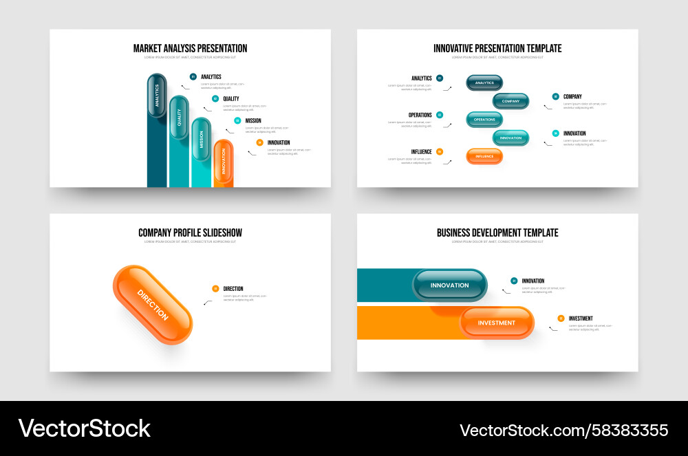 Performance Data Slide Set Vector Image